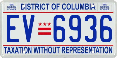 DC license plate EV6936
