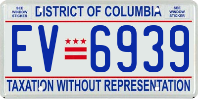 DC license plate EV6939