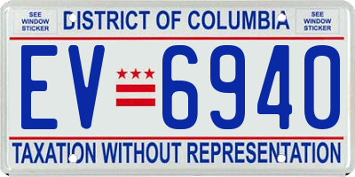 DC license plate EV6940