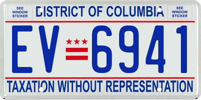 DC license plate EV6941