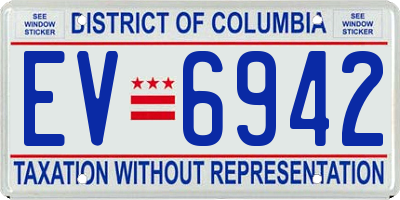 DC license plate EV6942