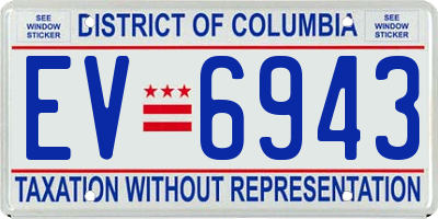 DC license plate EV6943