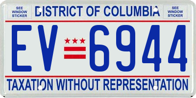 DC license plate EV6944