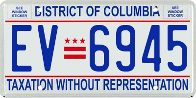 DC license plate EV6945