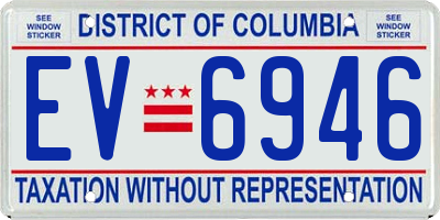 DC license plate EV6946