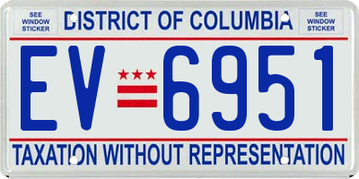 DC license plate EV6951