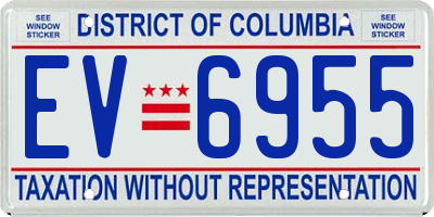 DC license plate EV6955