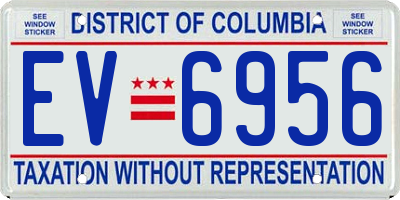 DC license plate EV6956