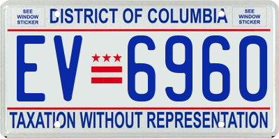 DC license plate EV6960