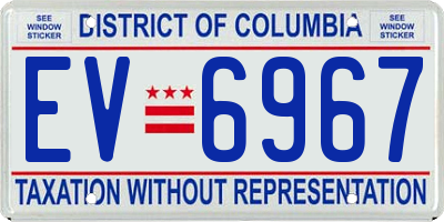 DC license plate EV6967