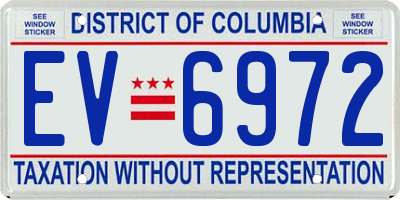 DC license plate EV6972