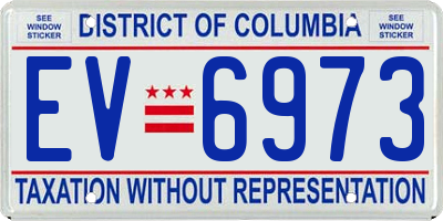 DC license plate EV6973