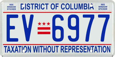 DC license plate EV6977