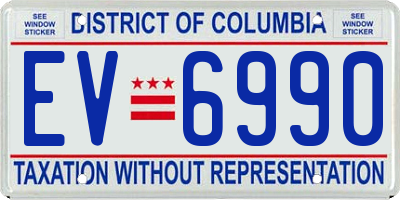 DC license plate EV6990