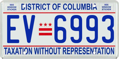 DC license plate EV6993