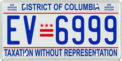 DC license plate EV6999