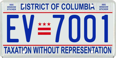 DC license plate EV7001