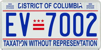 DC license plate EV7002
