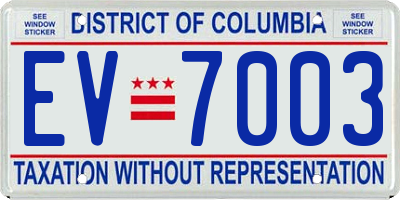 DC license plate EV7003