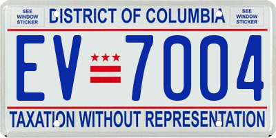 DC license plate EV7004