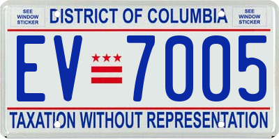 DC license plate EV7005