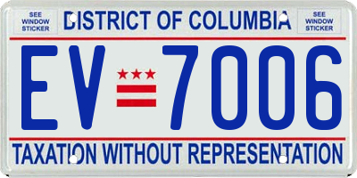 DC license plate EV7006