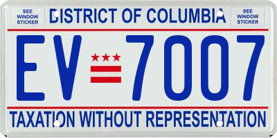 DC license plate EV7007