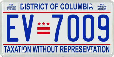 DC license plate EV7009