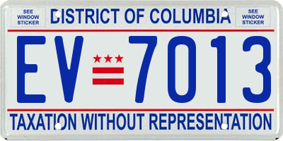 DC license plate EV7013