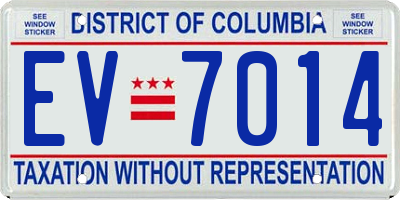 DC license plate EV7014