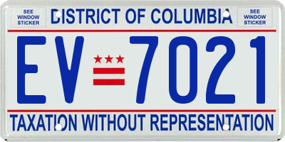DC license plate EV7021