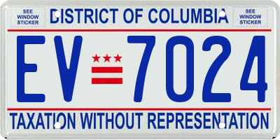 DC license plate EV7024