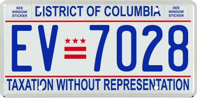 DC license plate EV7028