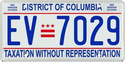 DC license plate EV7029