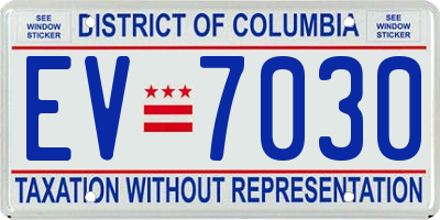 DC license plate EV7030