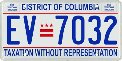 DC license plate EV7032