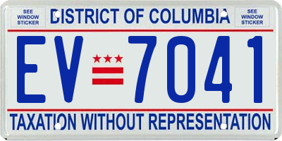 DC license plate EV7041