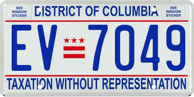 DC license plate EV7049