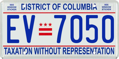 DC license plate EV7050