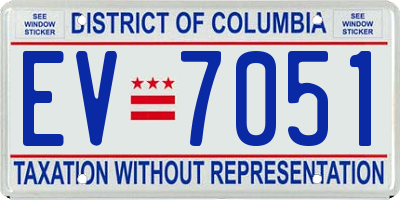 DC license plate EV7051