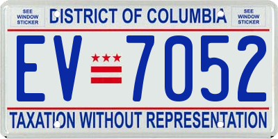 DC license plate EV7052