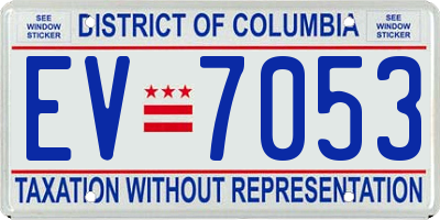 DC license plate EV7053