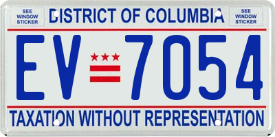 DC license plate EV7054