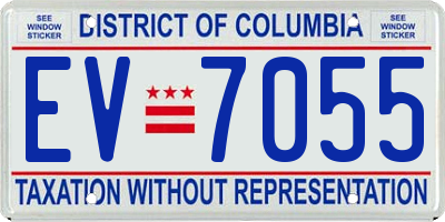 DC license plate EV7055