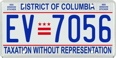DC license plate EV7056