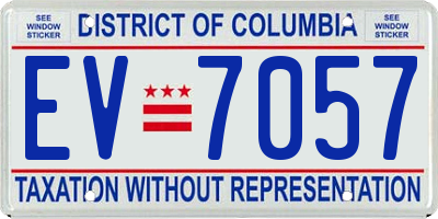 DC license plate EV7057