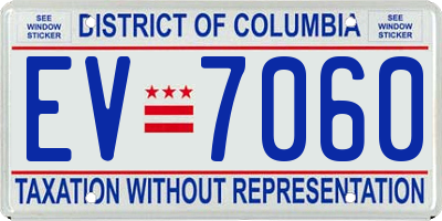 DC license plate EV7060