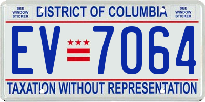 DC license plate EV7064
