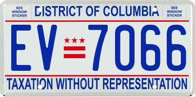 DC license plate EV7066