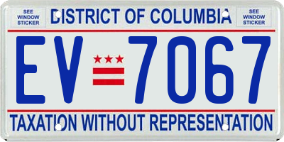 DC license plate EV7067
